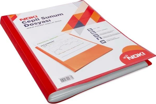 64120-N CEPLİ SUNUM DOSYASI A4 KIRMIZI 20Lİ
