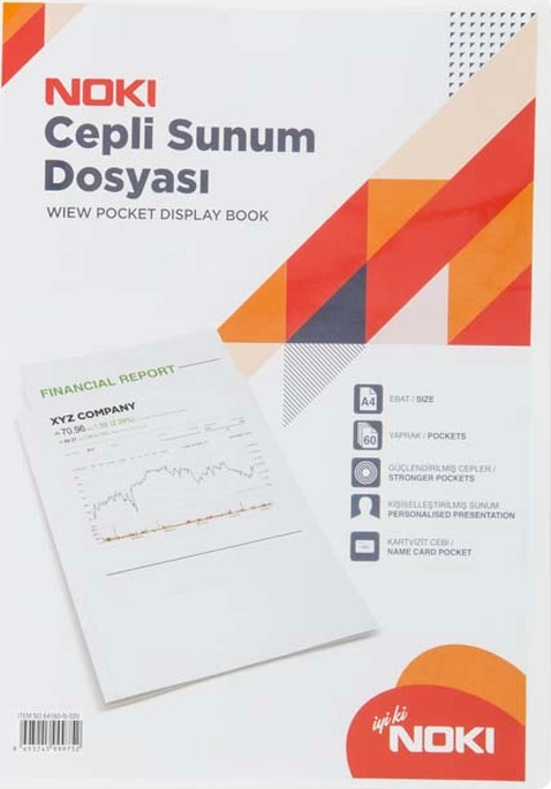 64160-N CEPLİ SUNUM DOSYASI A4 BEYAZ 60LI