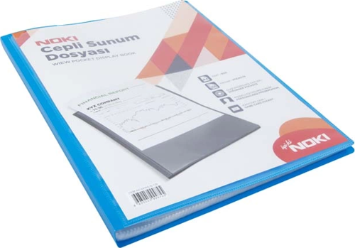 64160-N CEPLİ SUNUM DOSYASI A4 MAVİ 60LI