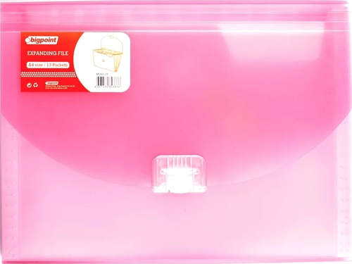 BP262 Körüklü Dosya Pembe A4 Kilitli 13 Cepli