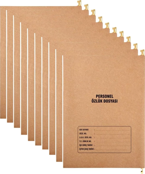 Metal Askılı Personel Özlük Dosyası 8 Yapraklı 10 LU Paket
