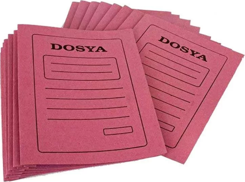 Tam Kapak Pembe Karton Telli Dosya (50 li Paket)