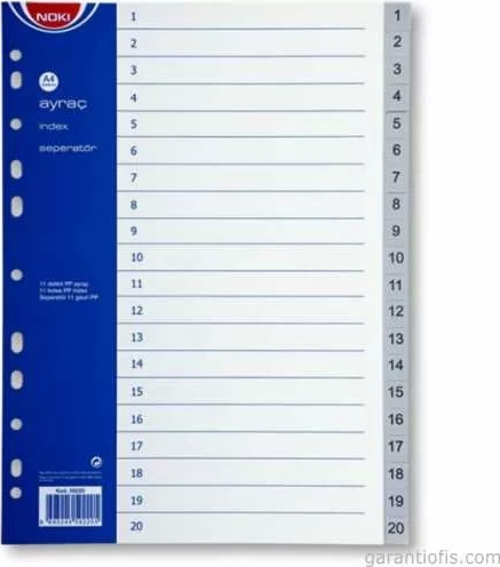 1-20 Rakamlı PP Seperatör (Ayraç)