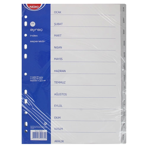 Ocak-Aralık Aylar PP Seperatör (Ayraç)