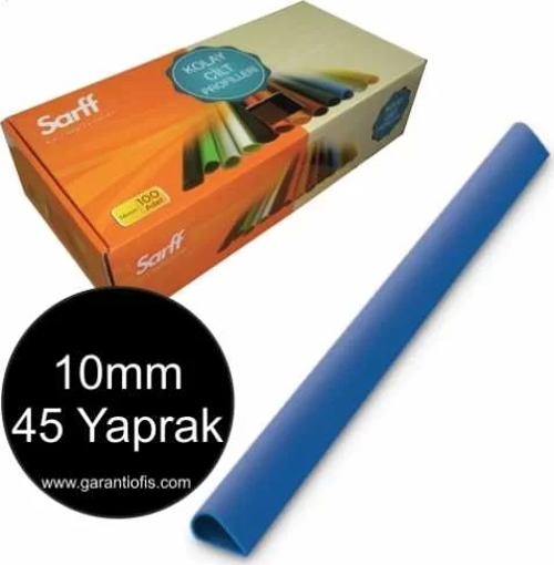 10mm Mavi Oval Sırtlık 45 Yaprak Kapasiteli (100 lü Kutu)