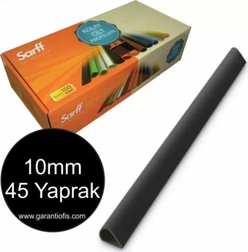10mm Siyah Oval Sırtlık 45 Yaprak Kapasiteli (100 lü Kutu)