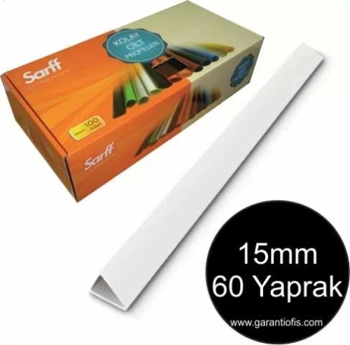 15mm Beyaz Üçgen Sırtlık 60 Yaprak Kapasiteli (100 lü Kutu)