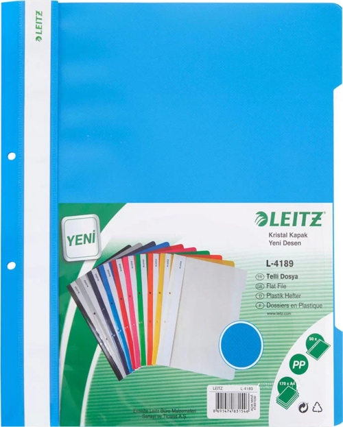 4189 Mavi Plastik Telli Dosya (50 li Paket)