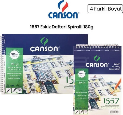 1557 Eskiz Defteri Spiralli 180g