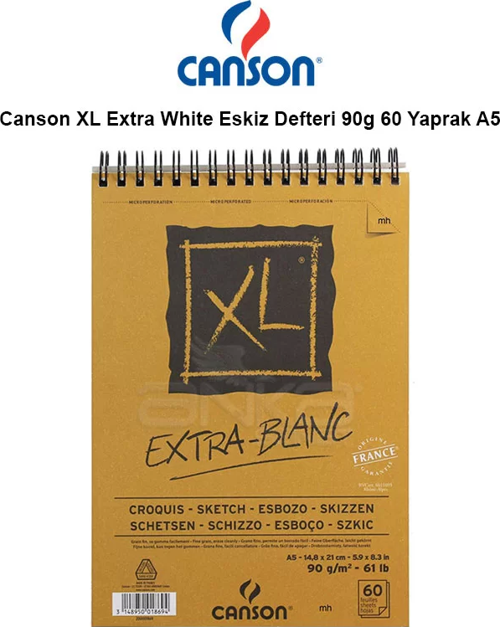 XL Extra White Eskiz Defteri 90g 60 Yaprak A5