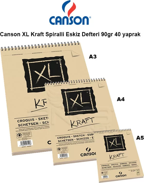 XL Kraft Spiralli Eskiz Defteri 90g