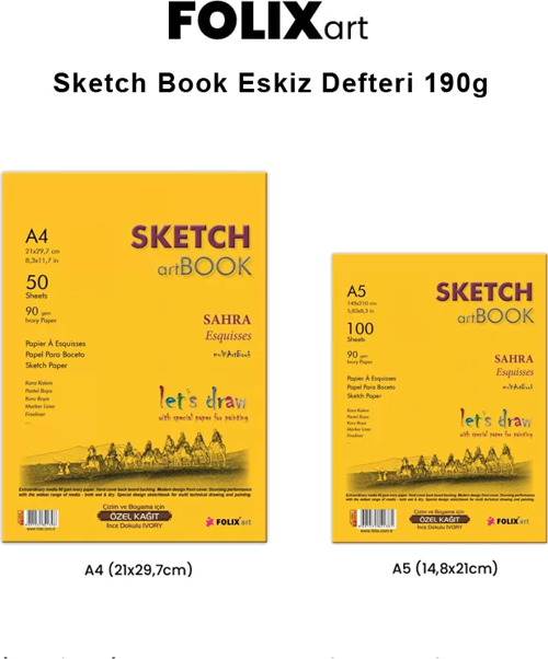 Art Sketch Book Eskiz Defteri 190g 50 Yaprak
