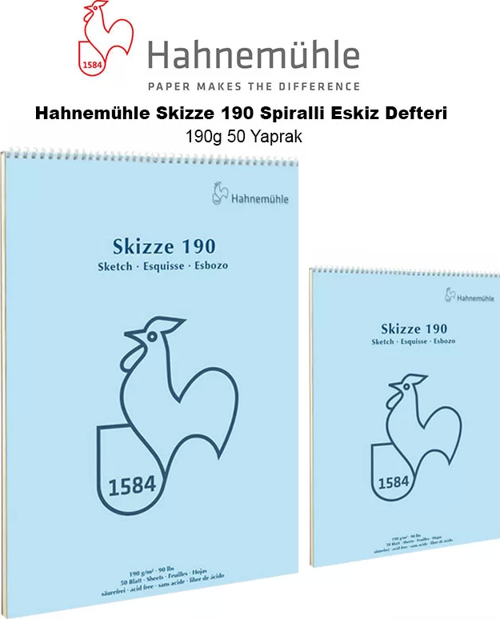 Skizze 190 Spiralli Eskiz Defteri 190g 50 Yaprak