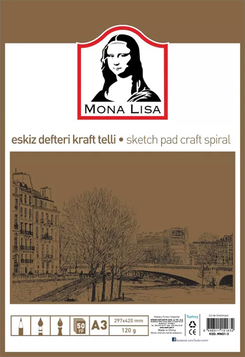ESKİZ DEFTERİ A3 120 gr KRAFT TELLİ MN01-3