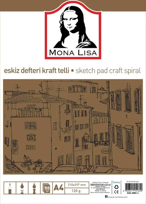 MN01-4 KRAFT ESKİZ DEFTERİ A4 50 YAPRAK 120gr