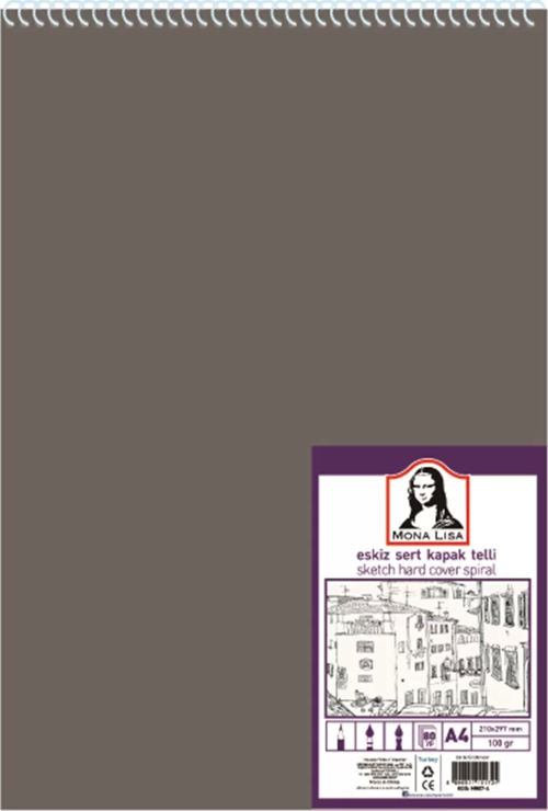 Monalisa Eskiz Sert Kapak Telli A4 100g 80 yp  MN07-4