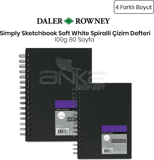 Simply Sketchbook Soft White Spiralli Çizim Defteri 100g 80 Yaprak
