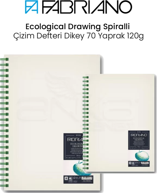 Ecological Drawing Spiralli Çizim Defteri Dikey 70 Yaprak 120g