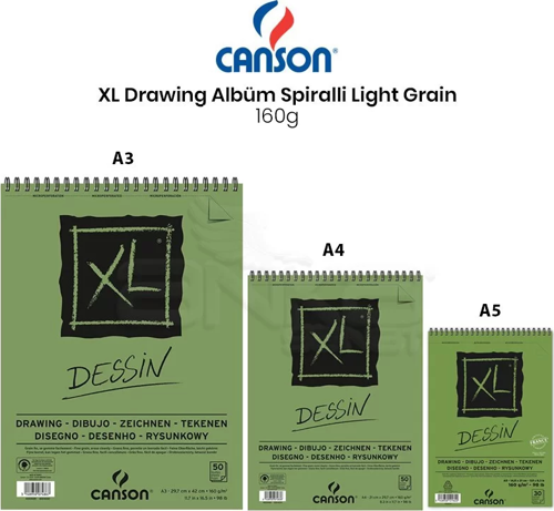 XL Dessin Albüm Spiralli Light Grain 160g