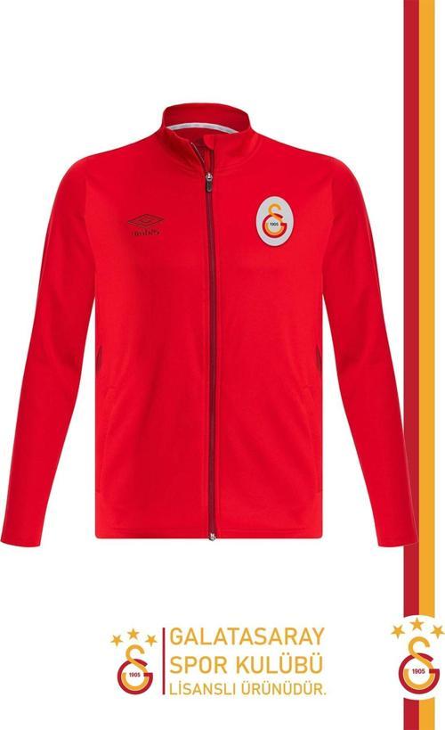 Orijinal Lisanslı Tam Fermuarlı Dik Yaka Kırmızı Antrenman Sweat