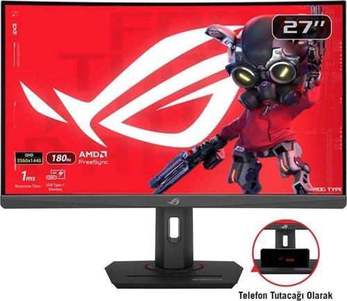 ROG Strix XG27WCS 27 inç 180Hz 1ms 2K WQHD Adaptive Sync Fast VA Kavisli Pivot Gaming Monitör