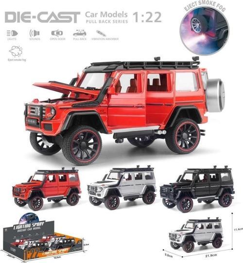 HCL-501A Çek Bırak 1:22 Sesli Ve Işıklı Buharlı G-Lüx Metal Jeep