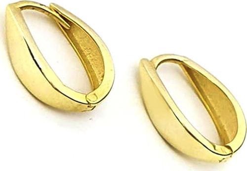 gümüş altın kaplama oval halka küpe ( Küpe çapı 1.5 cm dir ) 