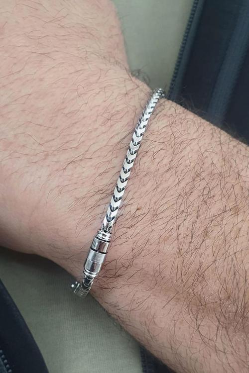 İtalyan Tasarımı 925ayar Gümüş Trend Erkek Bileklik 