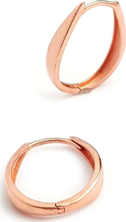 italyan tasarımı gümüş rose oval  modern çift halka küpe