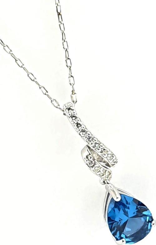 Sky Diamond Blue Creative Sapphire 925ayar Gümüş Lüks Kolye