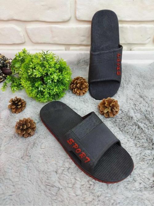 Erkek Kaymaz Taban Banyo Balkon Sport Siyah-Kırmızı