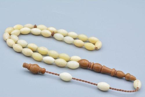 Usta İşi Sistemli Beyzi Kesim Kukalı Balina Kemiği Tesbih