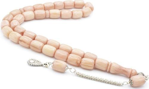 Gümüş Kaplama Kamçılı Kapsül Kesim İri Boy Beyaz Katalin Tesbih