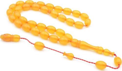 Hakkı Usta Bilek Boy Beyzi Kesim Turuncu Sıkma Kehribar Tesbih