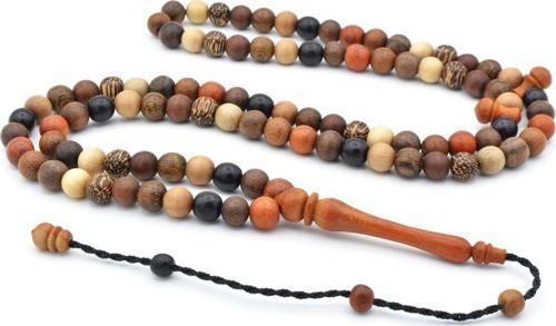 Usta İşi Sistemli Küre Kesim 99 luk Karma Ağaç Tesbih