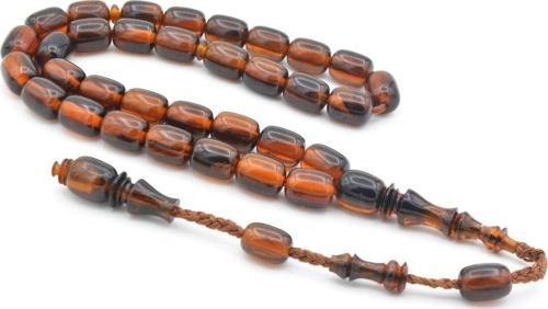 Hakkı Usta Yapımı Sistemli Kapsül Kesim Koyu Turuncu Katalin Tesbih