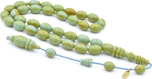 Mustafa Uysal İmzalı Beyzi Kesim Turkuaz Katalin Tesbih