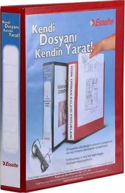 Plastik Klasör A4 2 Mekanizmalı 50 mm Halkalı Kırmızı