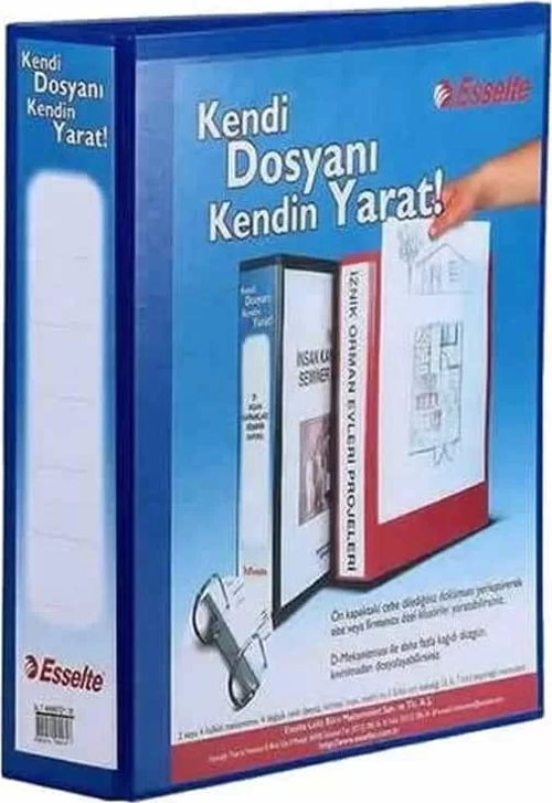 Plastik Klasör A4 2 Mekanizmalı 50 mm Halkalı Mavi
