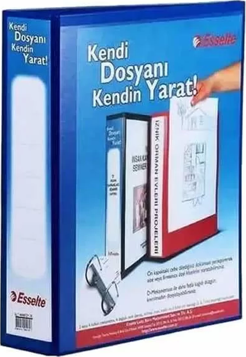 Plastik Klasör A4 4 Mekanizmalı 30 mm Halkalı Mavi