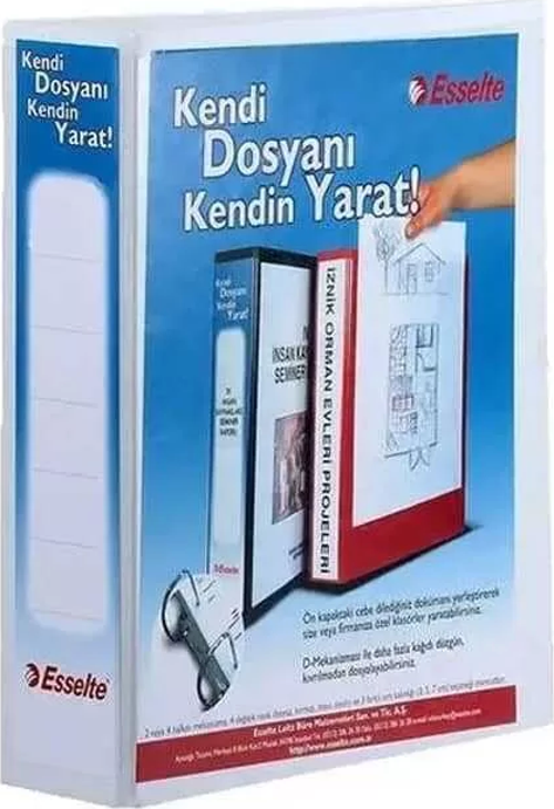 Plastik Klasör A4 2 Mekanizmalı 50 mm Halkalı Beyaz