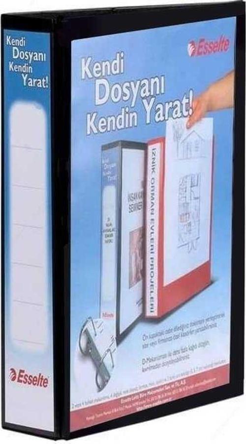Klasör Plastik Siyah A4 4 Halkalı D Mekanizmalı 30 mm