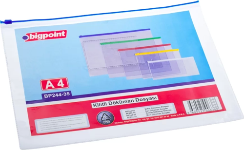 Kilitli Döküman Dosyası A4 PVC Mavi