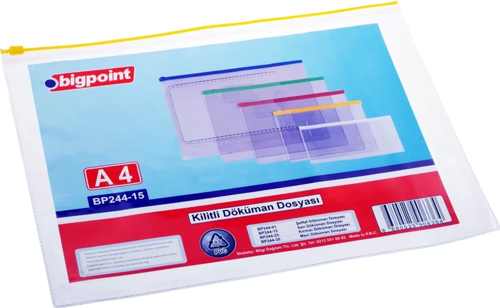 Kilitli Döküman Dosyası A4 PVC Sarı