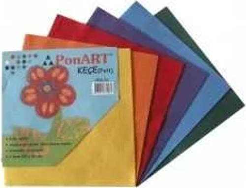 Renkli Keçe (Felt) 25x25cm Karışık 6 Renk Kod: PFS-01