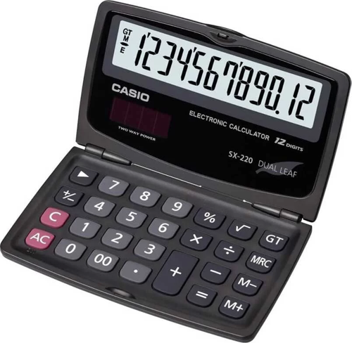 SX220 Hesap Makinesi 12 Hane Güneş Enerjili