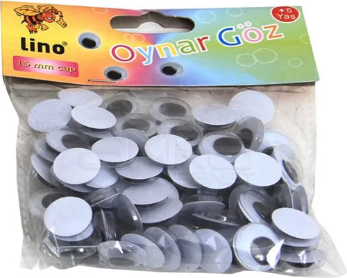 Oynar Göz Siyah 50 Adet 15mm RBZ-016