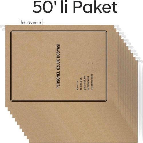 Metal Askılı Personel Özlük Dosyası 4 Yapraklı 50 li Paket