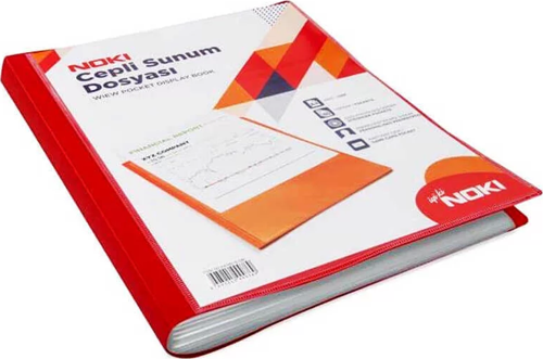 Sunum Dosyası Cepli 100 Yapraklı A4 Kırmızı