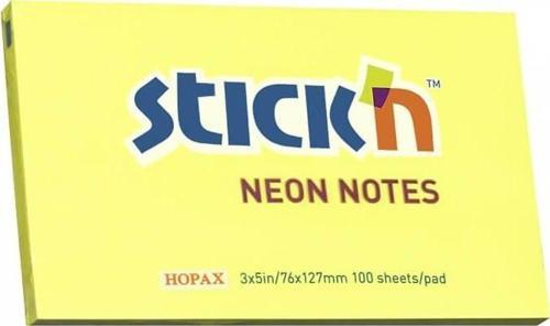 Stickn Yapışkanlı Not Kağıdı 76X127 Sarı 21135